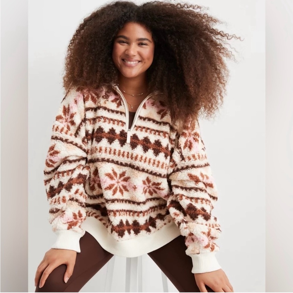 Aerie hometown holiday quartz zip sweatshirt